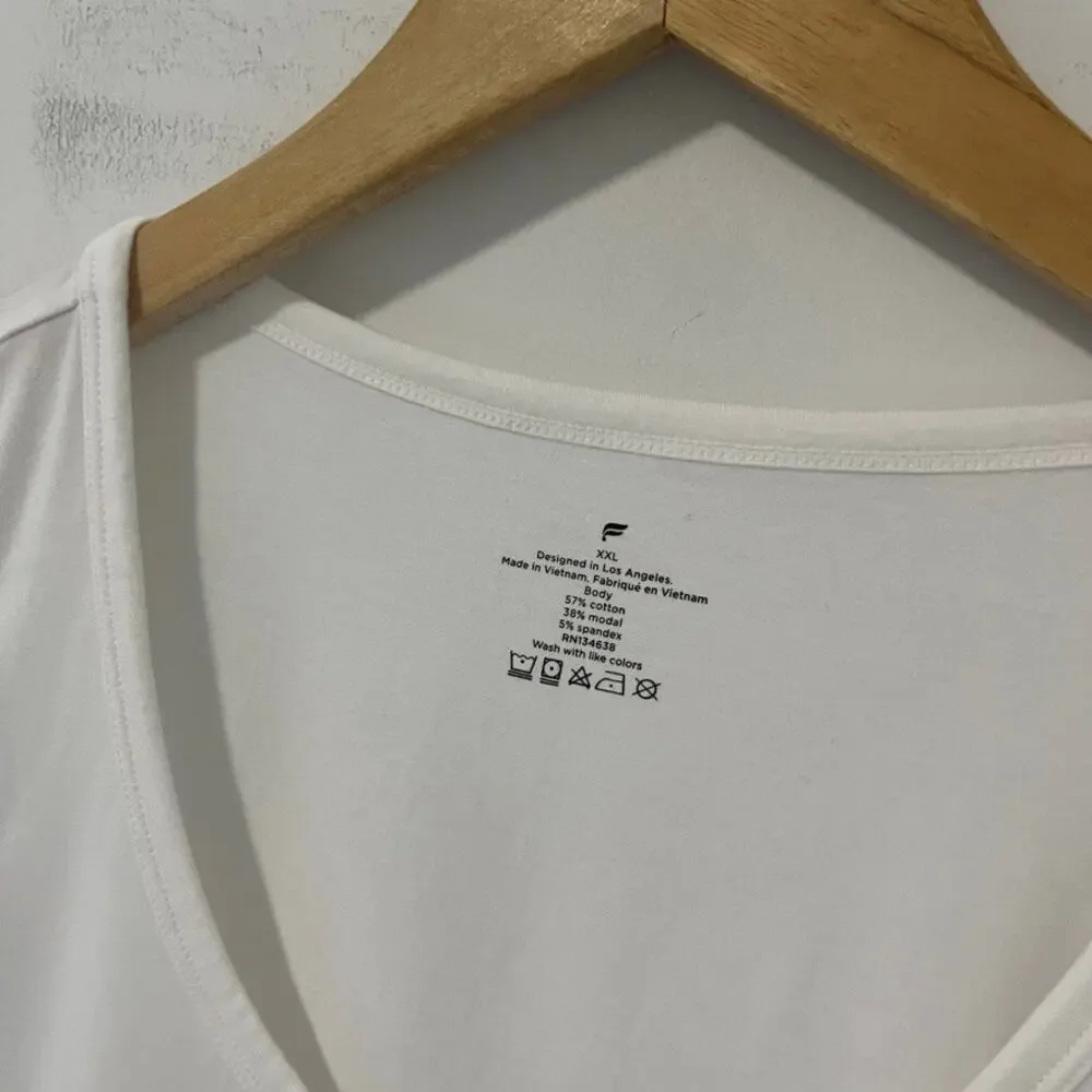 Fabletics Men's White Relaxed Fit Muscle Tank Size XXL